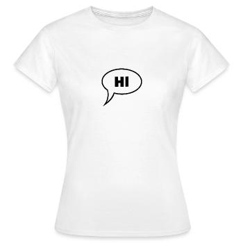 Salut Bonjour Servus salutations dans une bulle - T-shirt Femme - blanc - Devant - AI Model Female 172 dark (172cm)