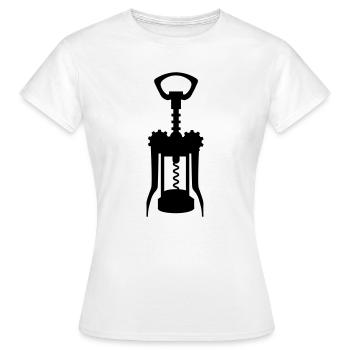 Un tire-bouchon - T-shirt Femme - blanc - Devant - AI Model Female 172 dark (172cm)