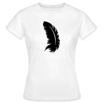 Feder - Frauen T-Shirt - Weiß - Vorne - AI Model Female 172 dark (172cm)