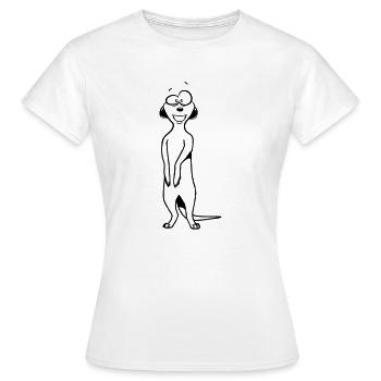 Meerkit cute sweet witty - Women's T-Shirt - white - Front - AI Model Female 172 dark (172cm)