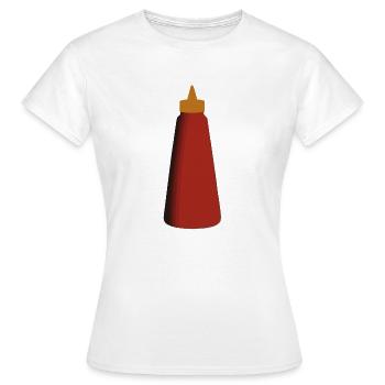 Ketchup Tomate Ketchup Bouteille de Ketchup - T-shirt Femme - blanc - Devant - AI Model Female 172 dark (172cm)