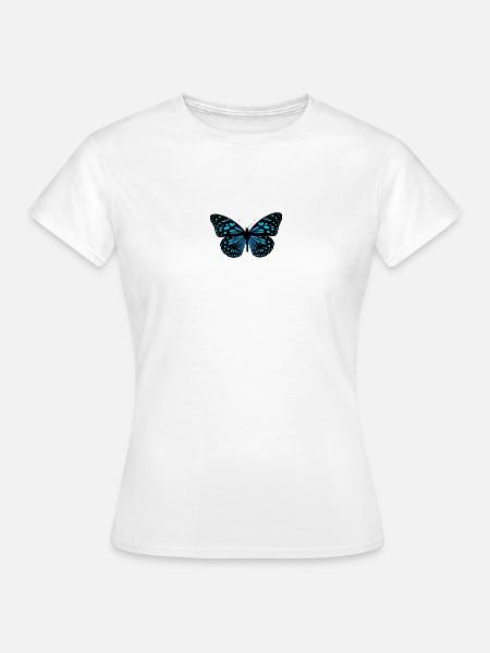 Schmetterling blau - Frauen T-Shirt - Weiß