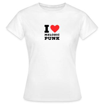 J’adore le punk mélodique - T-shirt Femme - blanc - Devant - AI Model Female 172 dark (172cm)