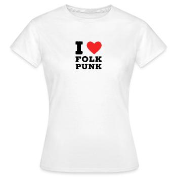 J’adore le folk punk - T-shirt Femme - blanc - Devant - AI Model Female 172 dark (172cm)