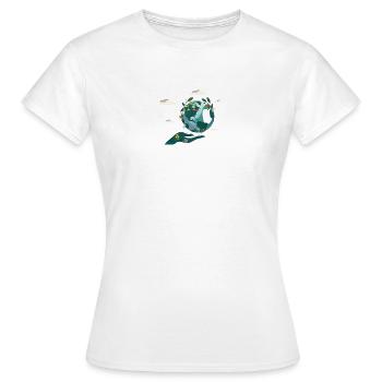 Monde durable - T-shirt Femme - blanc - Devant - AI Model Female 172 dark (172cm)