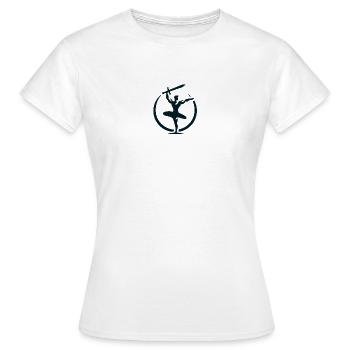 Yoga Kämpfer Pose - Frauen T-Shirt - Weiß - Vorne - AI Model Female 172 dark (172cm)