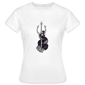 Tentacule & Trident - T-shirt Femme - blanc - Devant - AI Model Female 172 dark (172cm)