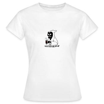décès avant décaféiné - T-shirt Femme - blanc - Devant - AI Model Female 172 dark (172cm)