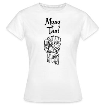 Muay Thaï - T-shirt Femme - blanc - Devant - AI Model Female 172 dark (172cm)