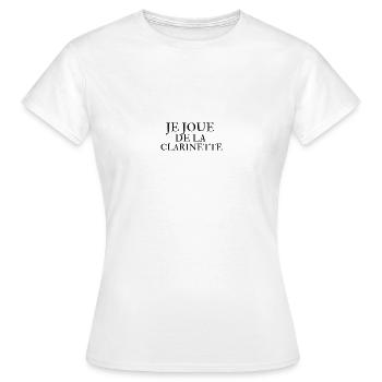 Je joue de la clarinette - T-shirt Femme - blanc - Devant - AI Model Female 172 dark (172cm)