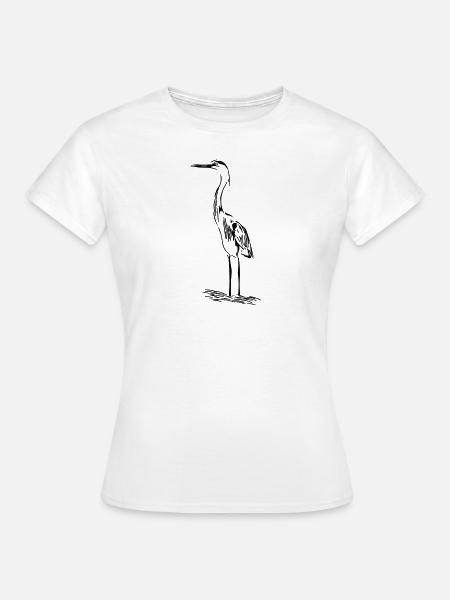 Eleganter Fischreiher - Frauen T-Shirt - Weiß