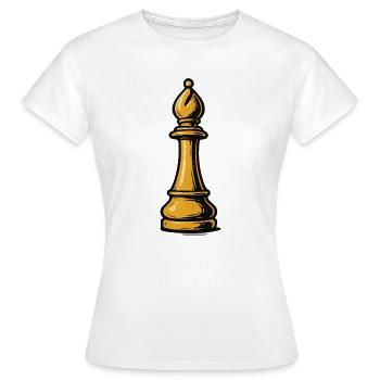 Icône d’échecs de l’évêque d’or - T-shirt Femme - blanc - Devant - AI Model Female 172 dark (172cm)