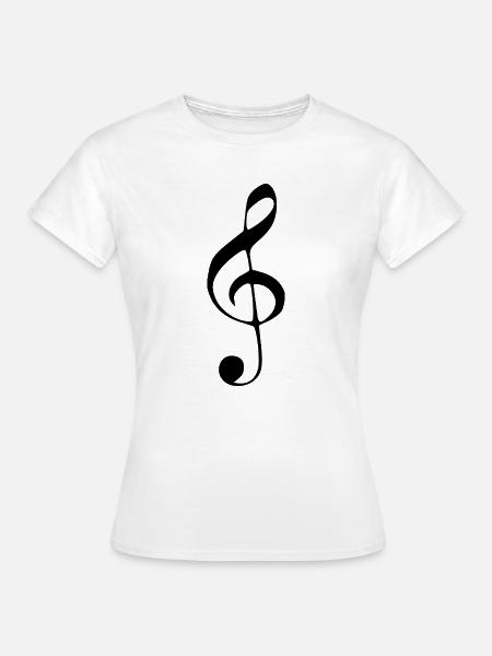 Musik Notenschlüssel Note Musiknote schwarz - Frauen T-Shirt - Weiß