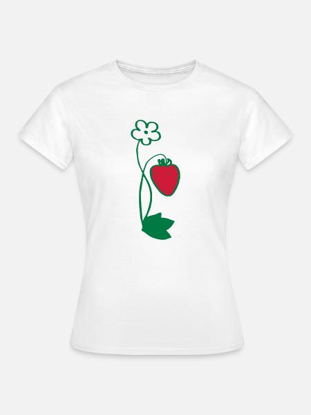 Erdbeere - Frauen T-Shirt - Weiß