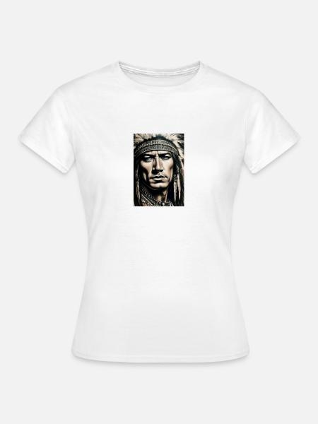winnetou,indianer,illustration,graffiti,braun - Frauen T-Shirt - Weiß