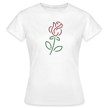 fleur rose - T-shirt Femme - blanc - Devant - AI Model Female 172 dark (172cm)