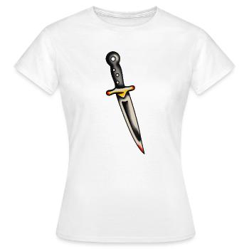 Klassischer Tattoo-Dolch - Frauen T-Shirt - Weiß - Vorne - AI Model Female 172 dark (172cm)