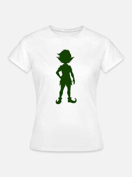 Waldelfe Silhouette – Verspielte Naturkunst - Frauen T-Shirt - Weiß