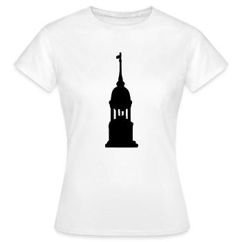 Hamburger Michel Hamburg - Frauen T-Shirt - Weiß - Vorne - AI Model Female 172 dark (172cm)