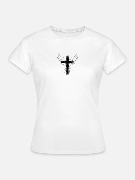 kreuz schwarz - Frauen T-Shirt - Weiß