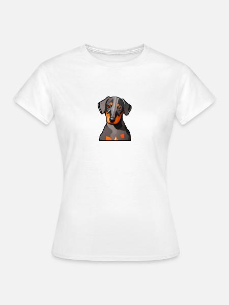 Dackel Design Grafik Motiv - Frauen T-Shirt - Weiß
