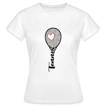 Tennis Joueur de tennis Tennis-love Match Ball - T-shirt Femme - blanc - Devant - AI Model Female 172 dark (172cm)