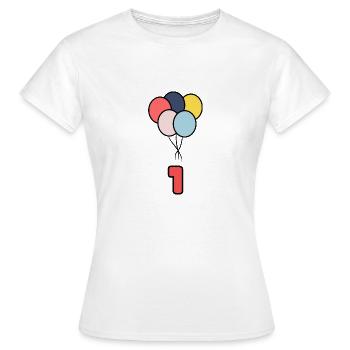 1. 1 AN. 1er ANNIVERSAIRE. ANNIVERSAIRE 1 AN - T-shirt Femme - blanc - Devant - AI Model Female 172 dark (172cm)