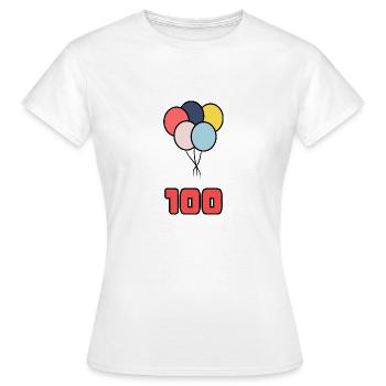 100. 100 YEARS. 100th ANNIVERSARY. 100 BIRTHDAY - Women's T-Shirt - white - Front - AI Model Female 172 dark (172cm)
