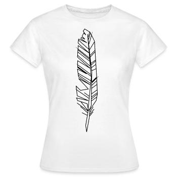 feder - Frauen T-Shirt - Weiß - Vorne - AI Model Female 172 dark (172cm)