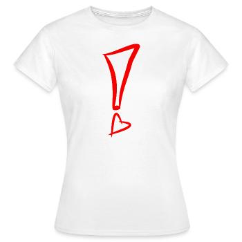 Point d'exclamation avec coeur rouge - T-shirt Femme - blanc - Devant - AI Model Female 172 dark (172cm)