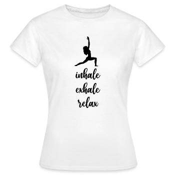 Yoga. Inhaler. Exhaler. Se détendre - T-shirt Femme - blanc - Devant - AI Model Female 172 dark (172cm)