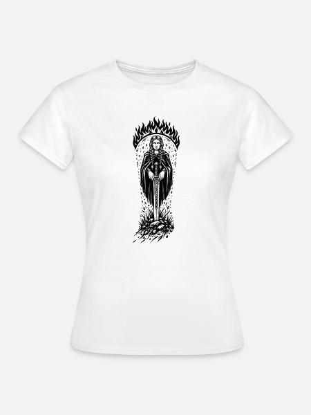 Hervör fordert das Schwert - Frauen T-Shirt - Weiß