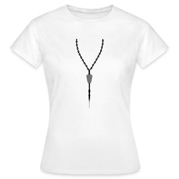 pendentif dart bijoux collier tour de cou flèches d - T-shirt Femme - blanc - Devant - AI Model Female 172 dark (172cm)