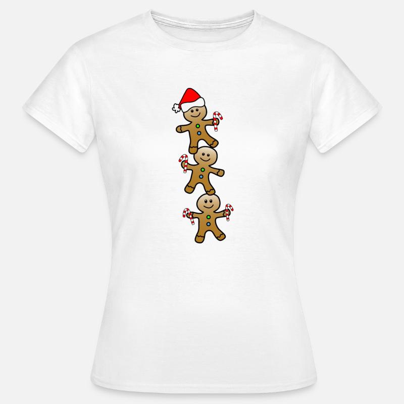 Weihnachtskuchenmann - Frauen T-Shirt - Weiß