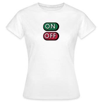 On Off Buttons - T-shirt Femme - blanc - Devant - AI Model Female 172 dark (172cm)