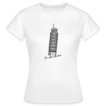 Tour penchée de Pise / Tour penchée de Pise (1c) - T-shirt Femme - blanc - Devant - AI Model Female 172 dark (172cm)