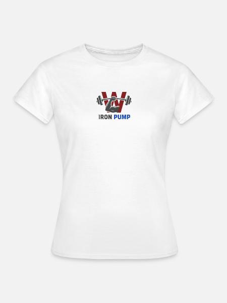 Iron Pump Krafttraining Emblem - Frauen T-Shirt - Weiß