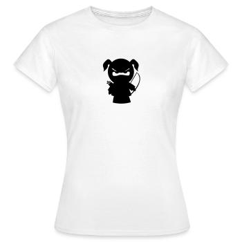 grimmiges Ninjamädel mit Pfeil und Bogen - Frauen T-Shirt - Weiß - Vorne - AI Model Female 172 dark (172cm)