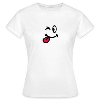 smiley clin oeil 3105 - T-shirt Femme - blanc - Devant - AI Model Female 172 dark (172cm)