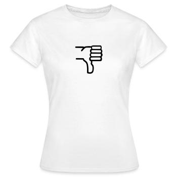 Thumbs down - Women's T-Shirt - white - Front - AI Model Female 172 dark (172cm)