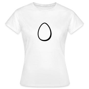 Ei - Frauen T-Shirt - Weiß - Vorne - AI Model Female 172 dark (172cm)