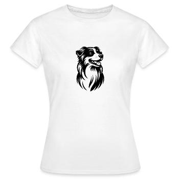 Portrait flou de chien de berger australien - T-shirt Femme - blanc - Devant - AI Model Female 172 dark (172cm)