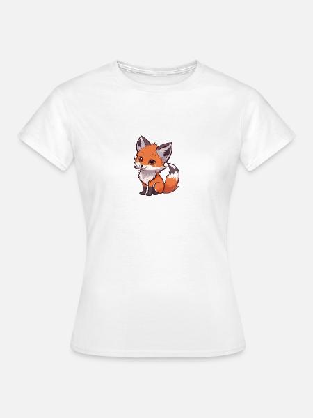 Renard totalement mignon - T-shirt Femme - blanc