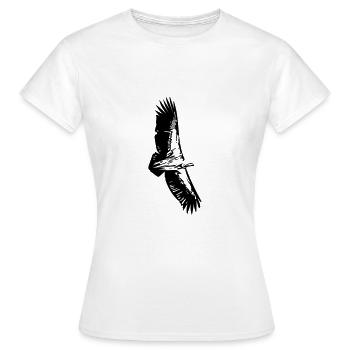 Geier im Flug - Frauen T-Shirt - Weiß - Vorne - AI Model Female 172 dark (172cm)