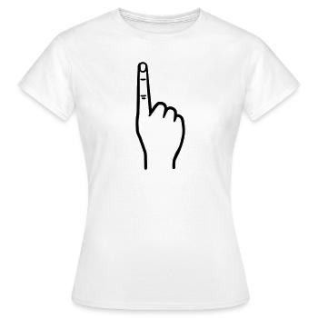 Finger - Women's T-Shirt - white - Front - AI Model Female 172 dark (172cm)