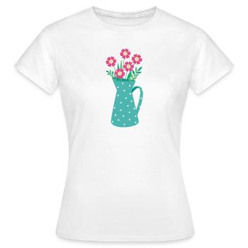 Bouquet en arrosoir - T-shirt Femme - blanc - Devant - AI Model Female 172 dark (172cm)