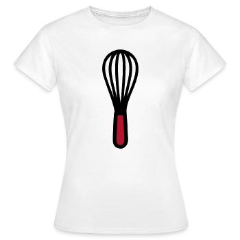 Schneebesen Backen Bäcker Konditorei Kochschule - Frauen T-Shirt - Weiß - Vorne - AI Model Female 172 dark (172cm)