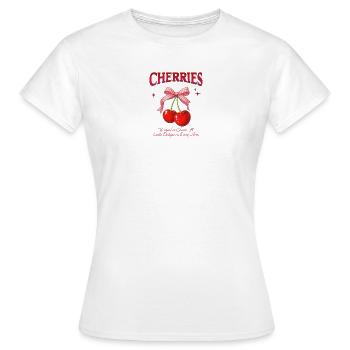 Cherries Bow Charm Design - Frauen T-Shirt - Weiß - Vorne - AI Model Female 172 dark (172cm)