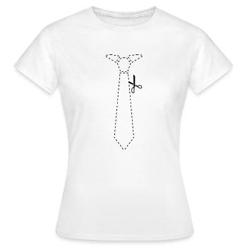 cut_out_tie - T-shirt Femme - blanc - Devant - AI Model Female 172 dark (172cm)