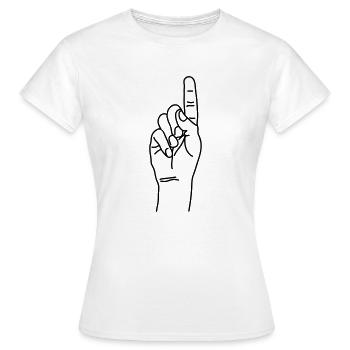 zeigefinger - Frauen T-Shirt - Weiß - Vorne - AI Model Female 172 dark (172cm)